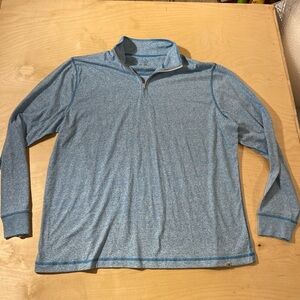 Ocean Coast Blue Quarter-Zip Pullover Tee XXL (EF)